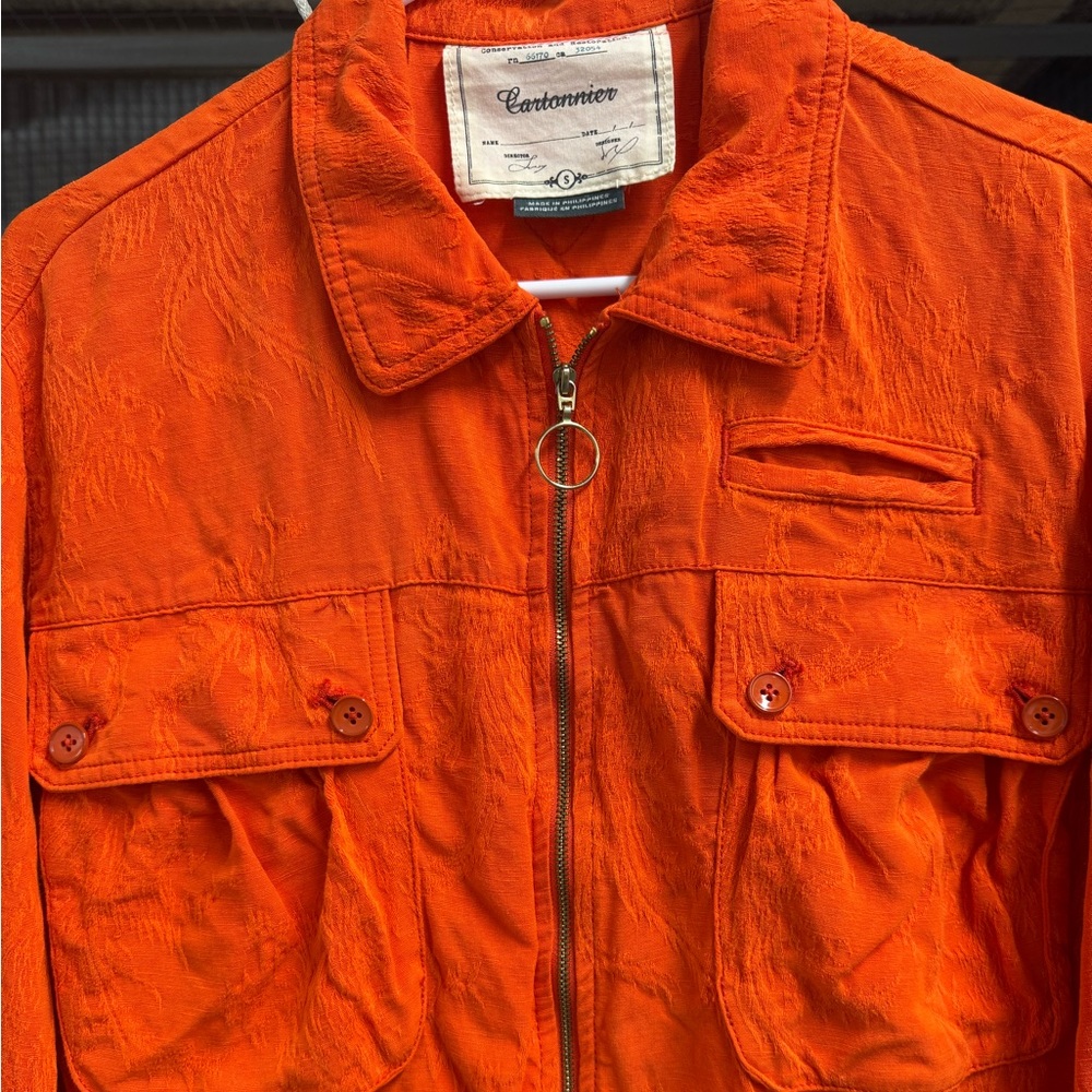Cartonnier Bold Orange Textured Jacket